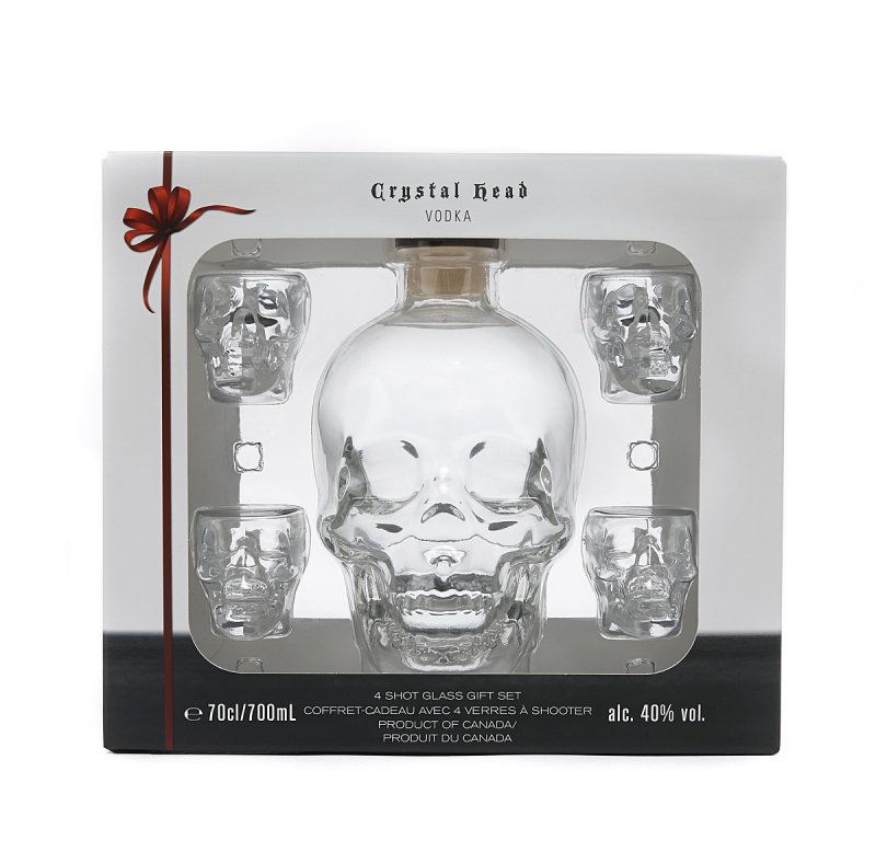 Crystal Head 40% 0,7l (dárkové balení s 4 skleničkami)