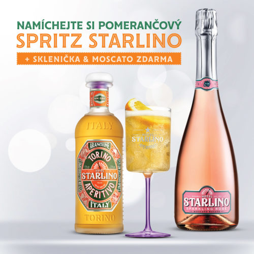 STARLINO ARANCIONE + MOSCATO ROSATO SPARKLING WINE+ Sklenička = AKCE