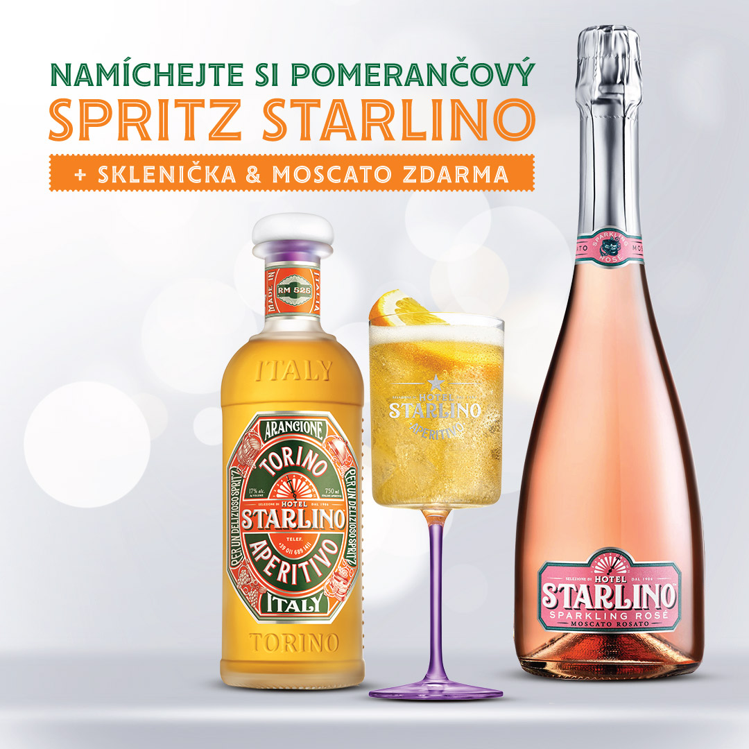 .STARLINO ARANCIONE + MOSCATO ROSATO SPARKLING WINE+ Sklenička = AKCE UKONČENA