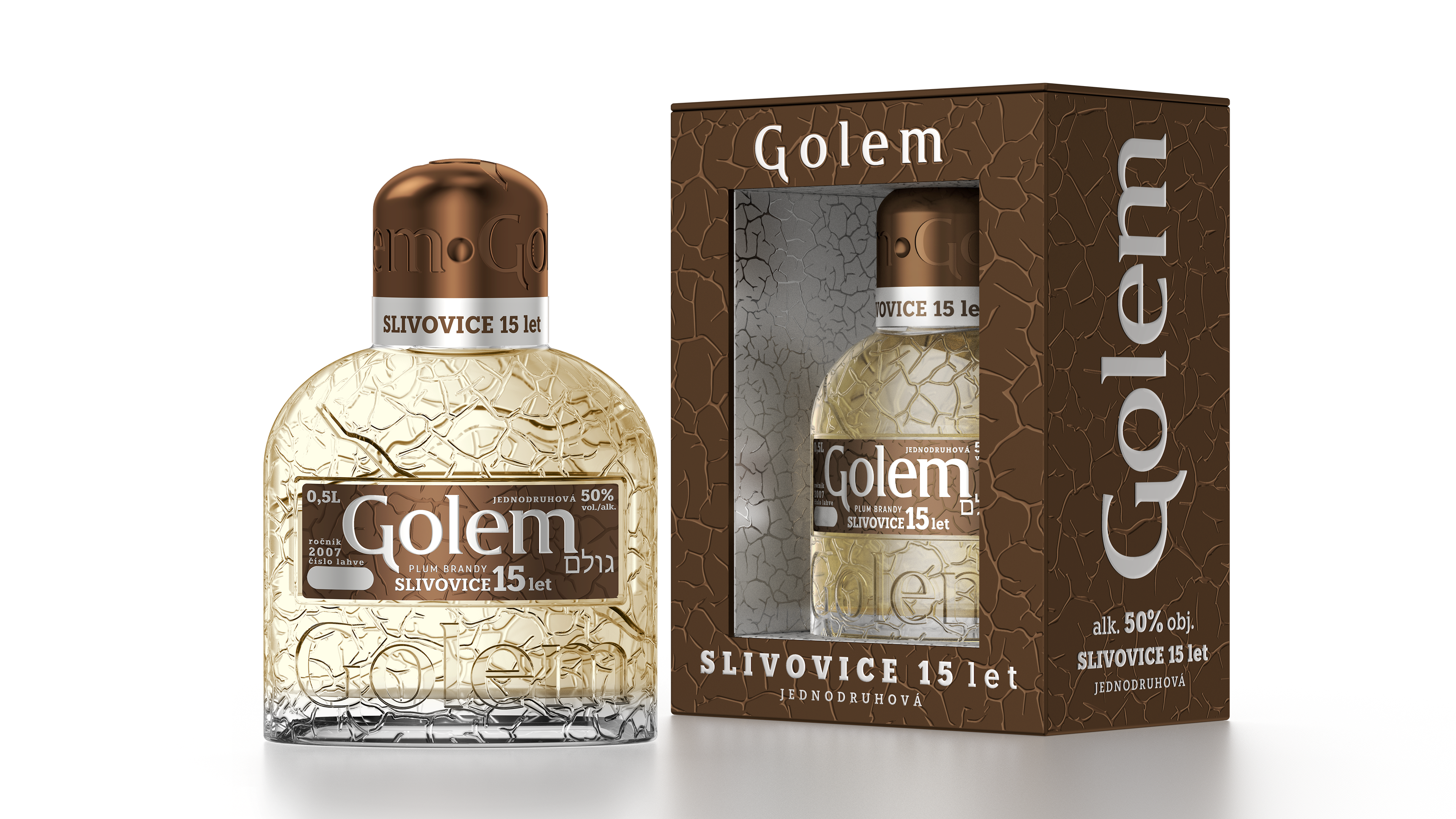 GOLEM Slivovice 15Y 0,5l 50%